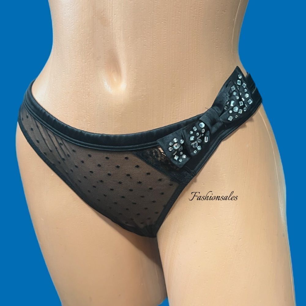 Victoria’s Secret Dream Angels Thong Satin Bow Crystal Embellished Thong panty S